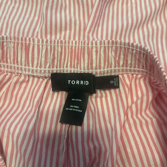 TORRID Cotton Boxer High-Rise Shorts Ready stripe honeysuckle size 0 12 Large - Picture 7 of 9